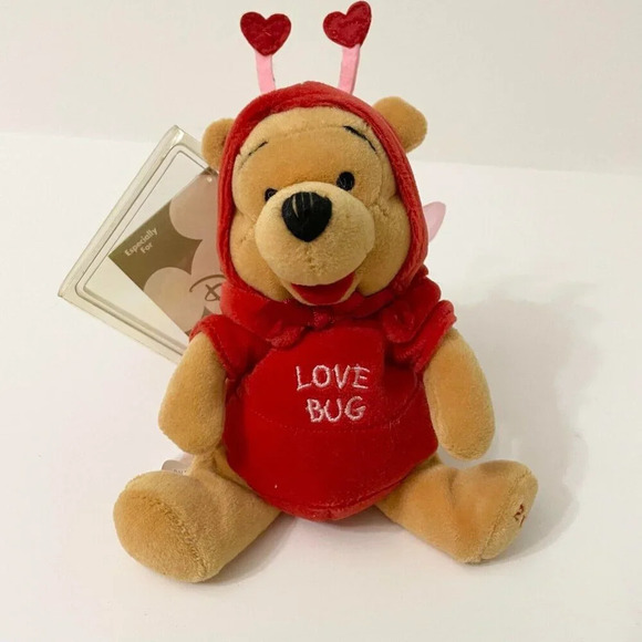 Disney Firefly Love Bug Winnie the Pooh Mini Bean Bag 8 Inch Plush - Picture 13 of 15